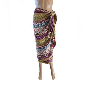 Vintage Express 100% silk floral wrap skirt sarong